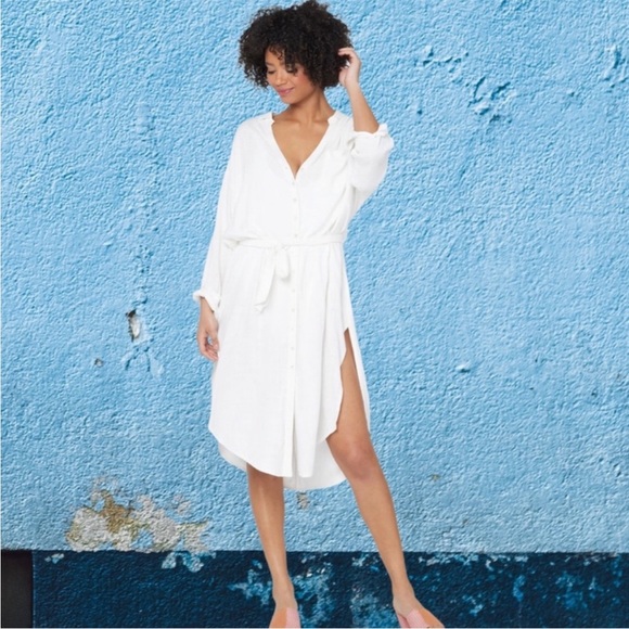 NWT L*SPACE BARCELONA button down white dress - SIZE XS/S - Picture 3 of 11